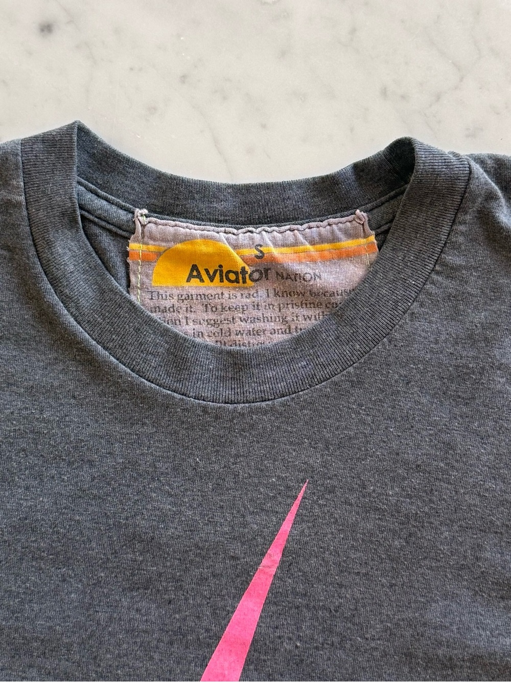 Gently worn Aviator Nation Women’s Charcoal Gray Tee with Lightning Bolt size S - Picture 3 of 6